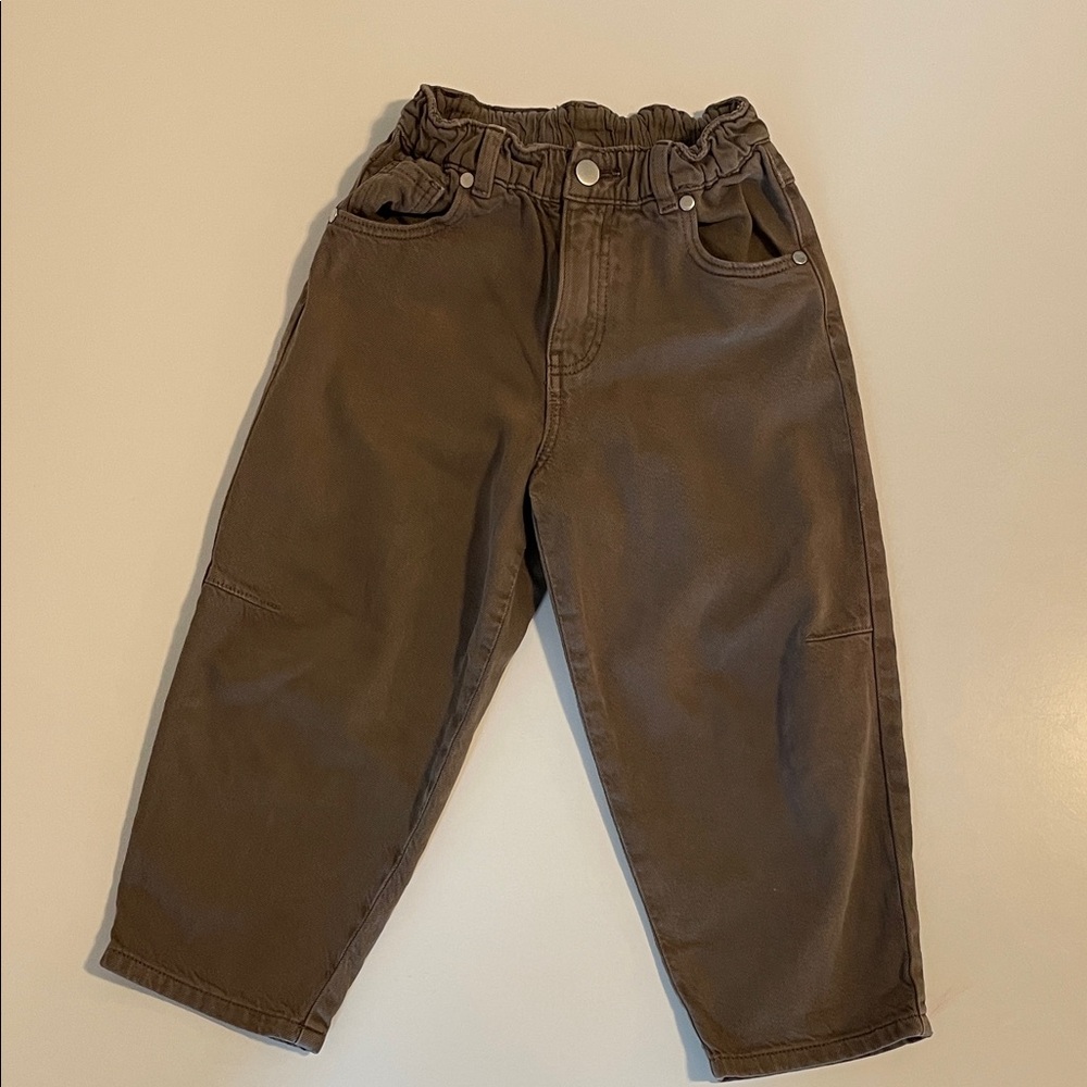 Zara Timelesz Kids Brown Elastic Waist Balloon Leg Pants - Limited Edition - 5T